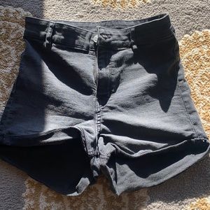 Black jean shorts